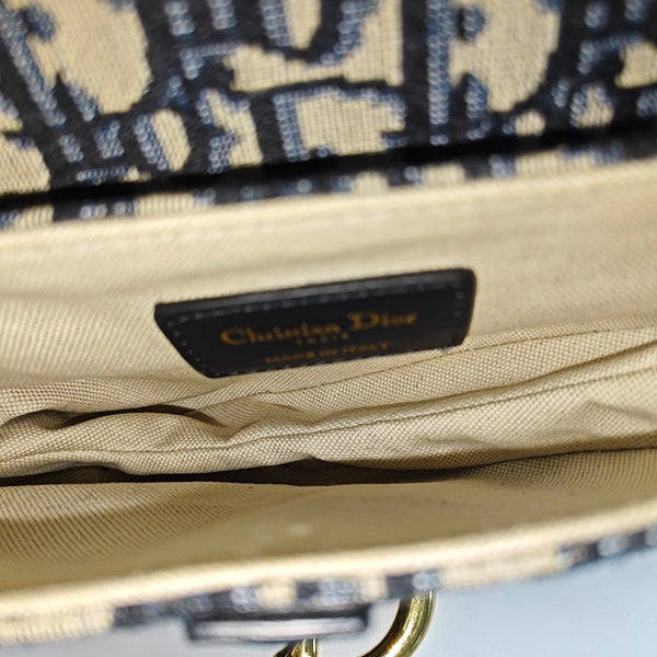 Saddle Mini Oblique Canvas Blue