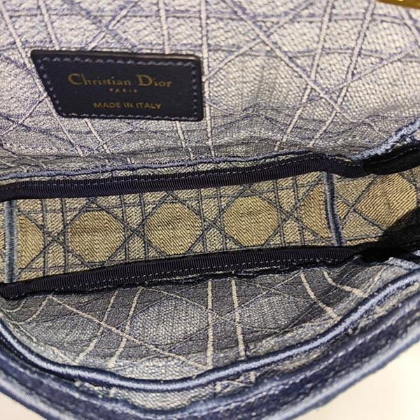 Dior Caro Small Cannage Denim Blue