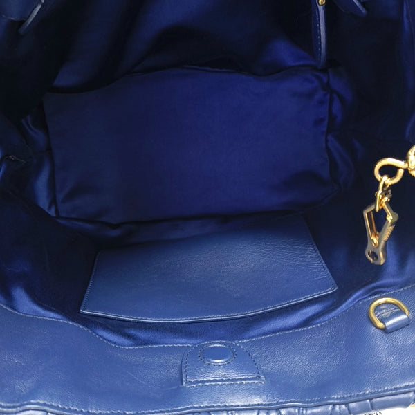 Quilted Lambskin Tote Bag Blue
