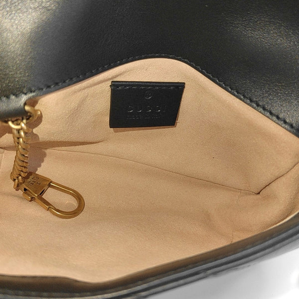 GG Marmont Mini Quilted Calfskin Black