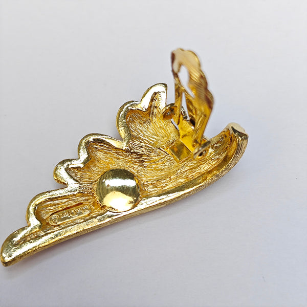 Metal Gold Clip On Earrings