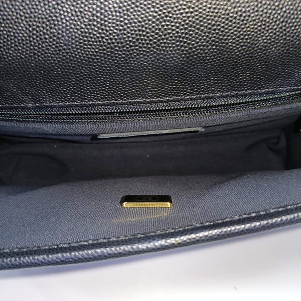 Large Quilted Grained Calfskin Black