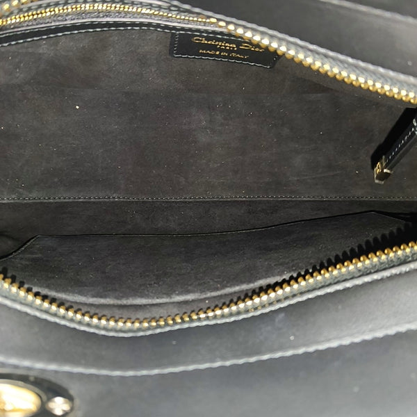 Lady D-Sire Medium Cannage Calfskin Black