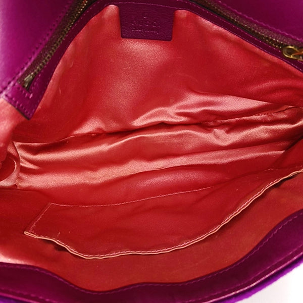 Authenticated pre-owned GG Marmont Large Quilted Velvet Purple - Shoulder Bag at Looply