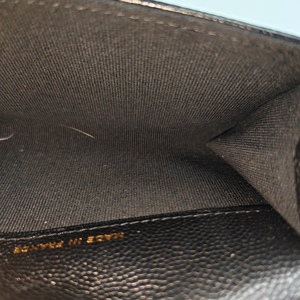 Quilted Grained Calfskin Wallet Black