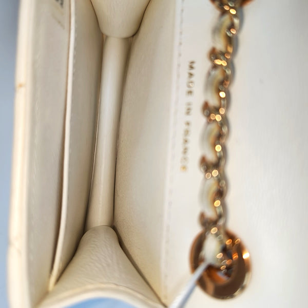 Quilted Lambskin Shoulder Bag White