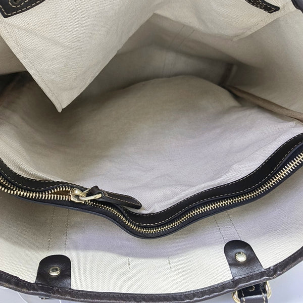 Monogram Coated Canvas Tote Bag Beige