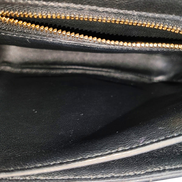 C Small Quilted Calfskin Black