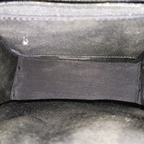 Leather Top Handle Bag Black