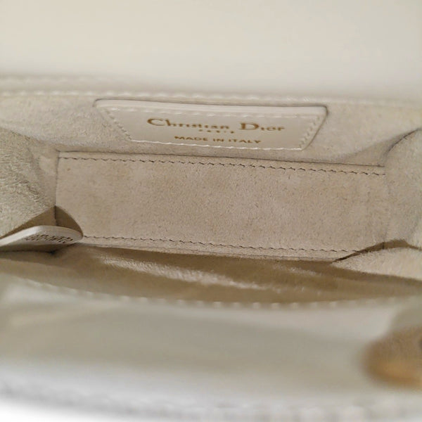 Lady Dior Super Mini Cannage Lambskin White
