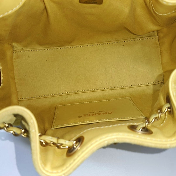 CHANEL 25 Quilted Suede Yellow