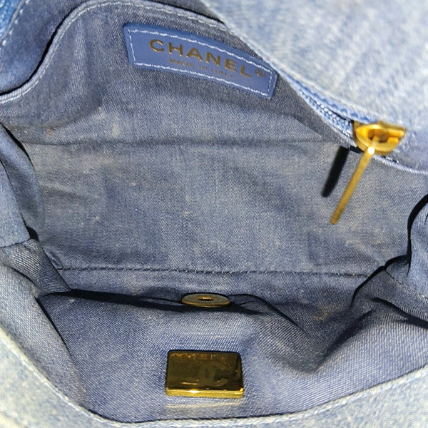 CLASSIC FLAP Mini Quilted Denim Blue
