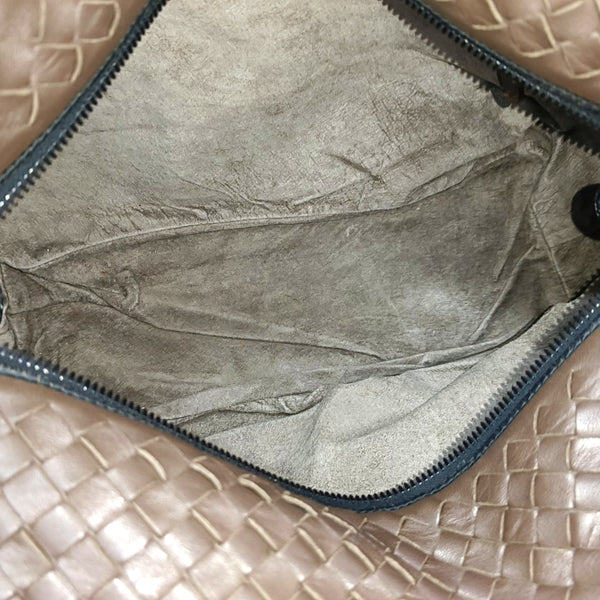 Lambskin Top Handle Bag Brown
