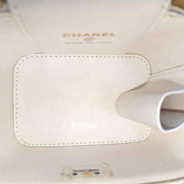 VANITY CASE Small Quilted Grained Calfskin White