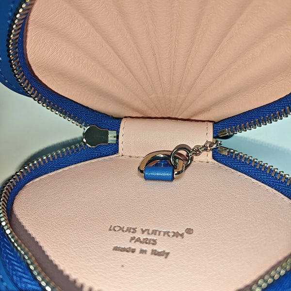 Monogram Coated Canvas Key Pouch Blue