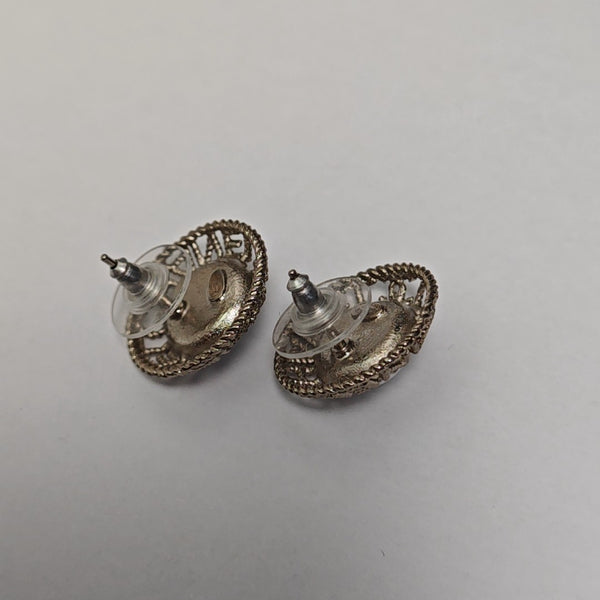 Metal White Stud Earrings
