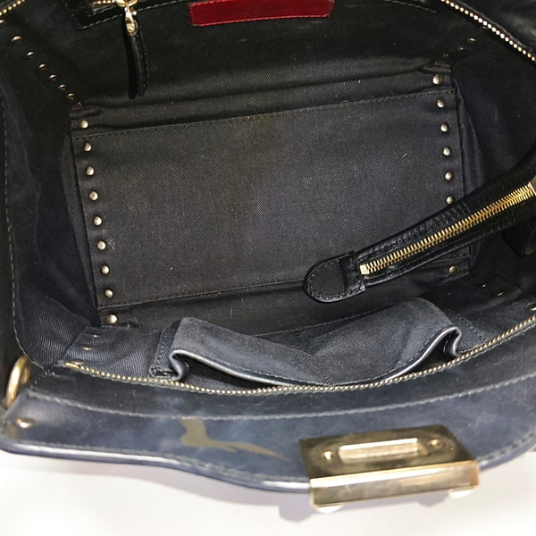 Rockstud Small Calfskin Black