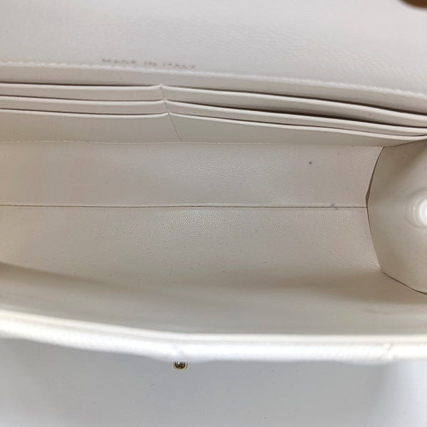 Quilted Grained Calfskin Shoulder Bag White