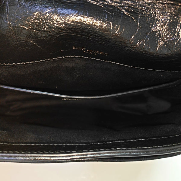 NIKI Small Chevron Calfskin Black