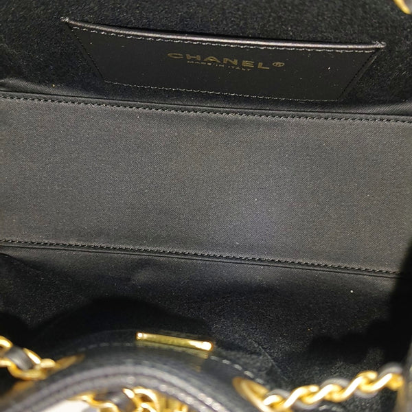CHANEL 25 Mini Quilted Grained Calfskin Black
