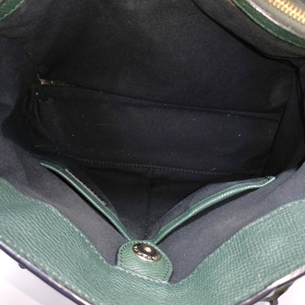 The Banner Medium Calfskin Green