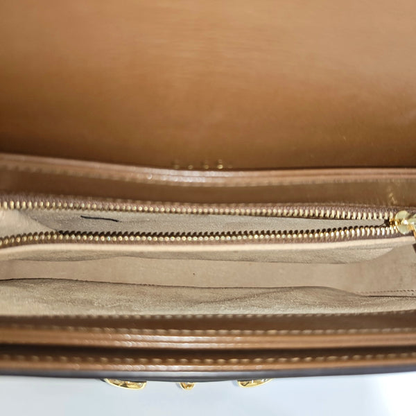 Horsebit 1955 Medium Monogram Coated Canvas Beige