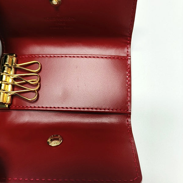 Monogram Patent Leather Key Pouch Red