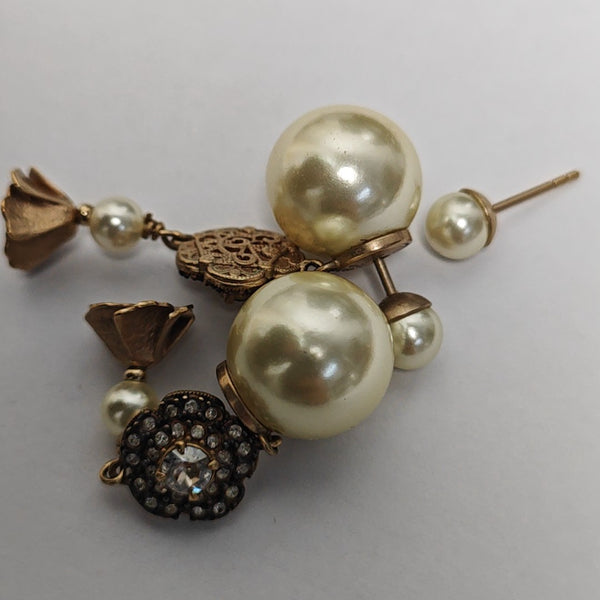 Metal White Stud Earrings