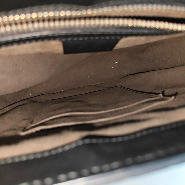 Monogram Calfskin Shoulder Bag Black
