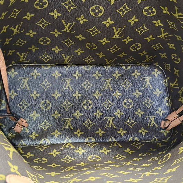 NEVERFULL INSIDE OUT MM Monogram Calfskin Brown