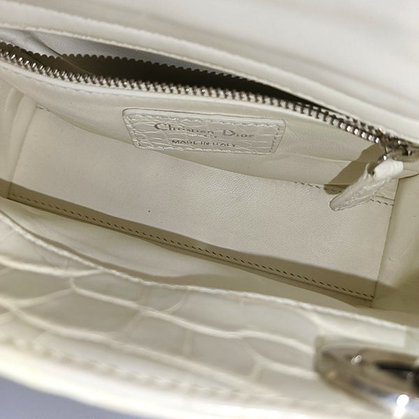 Lady Dior Mini Crocodile White