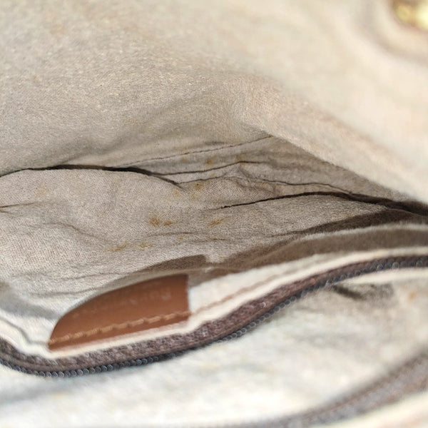 Coated Canvas Shoulder Bag Beige