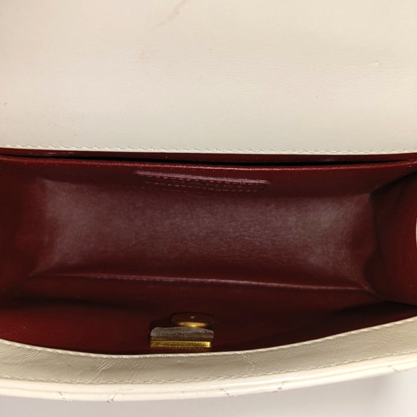 Quilted Calfskin Crossbody Bag White