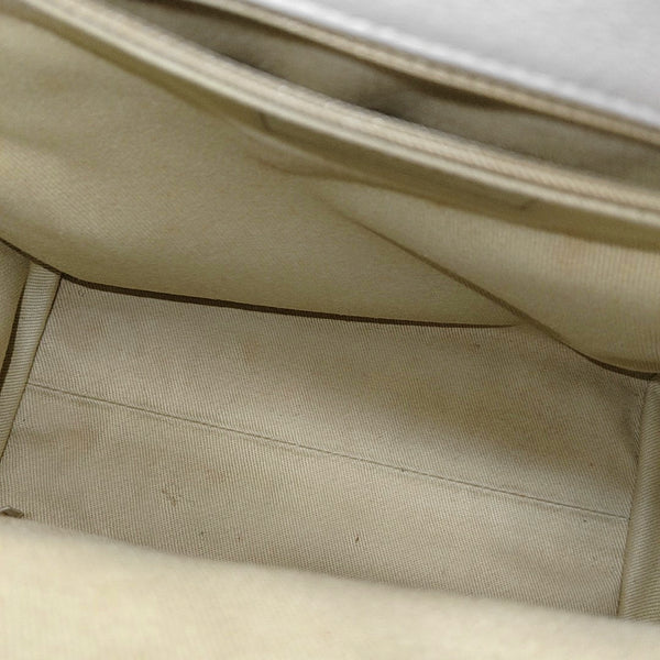 Quilted Grained Lambskin Shoulder Bag White