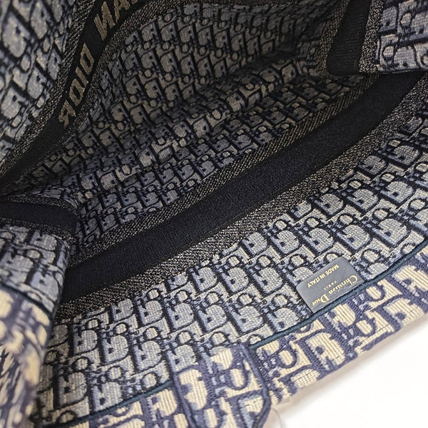Book Tote Large Oblique Canvas Blue