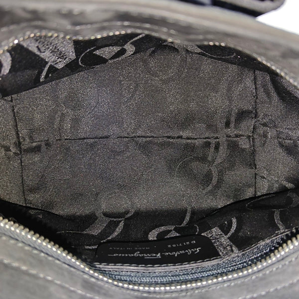 Suede Top Handle Bag Black