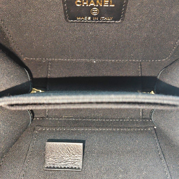 Quilted Grained Calfskin Shoulder Bag Black