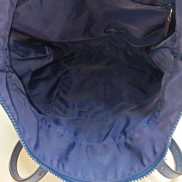 Monogram Nylon Tote Bag Blue