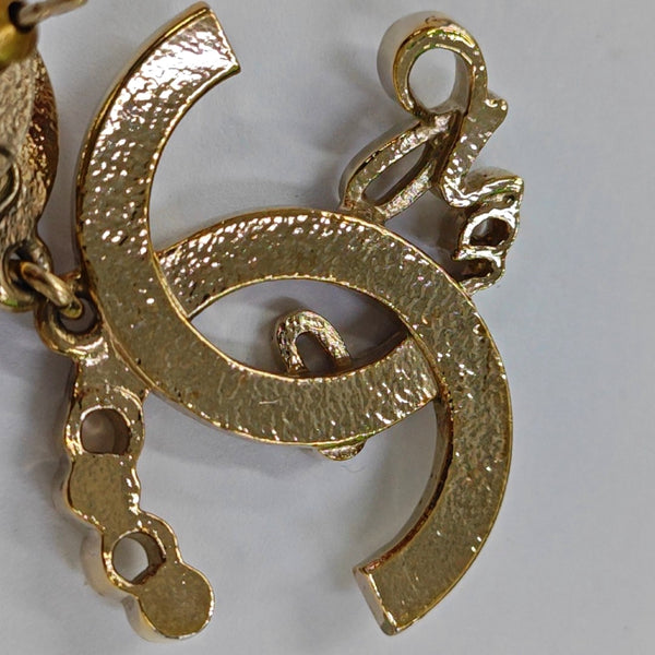 CC Logo Metal Gold Earrings