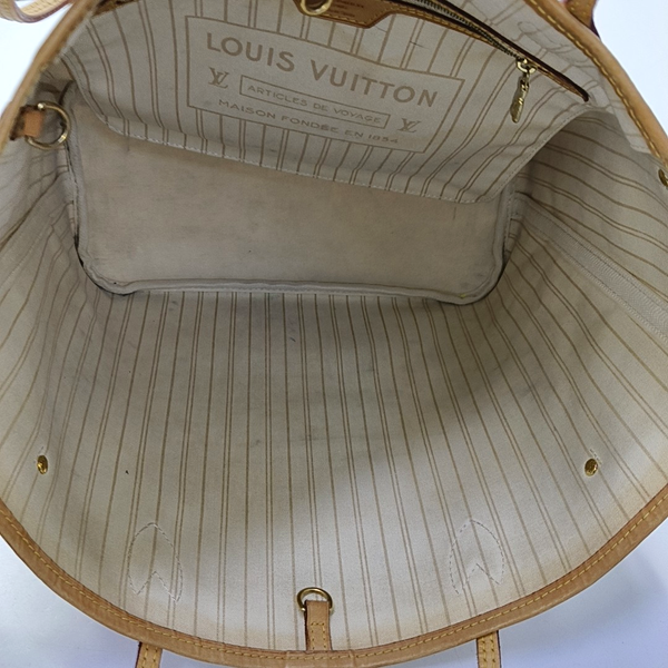 NEVERFULL MM Damier Azur Coated Canvas White
