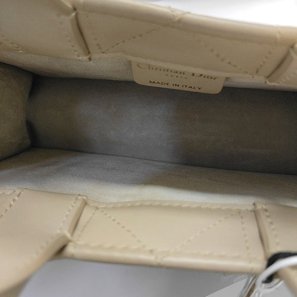 Book Tote Mini Cannage Calfskin Beige