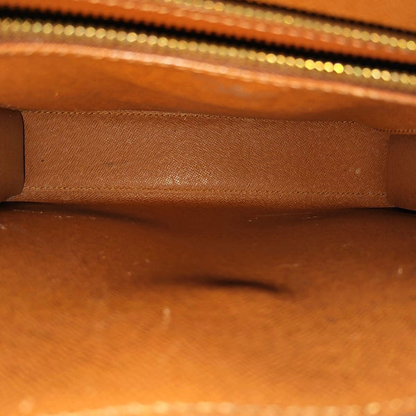 Coated Canvas Top Handle Bag Brown