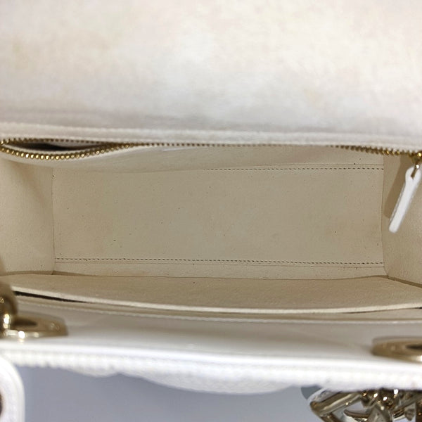 Lady D-Lite Medium Cannage Fabric White