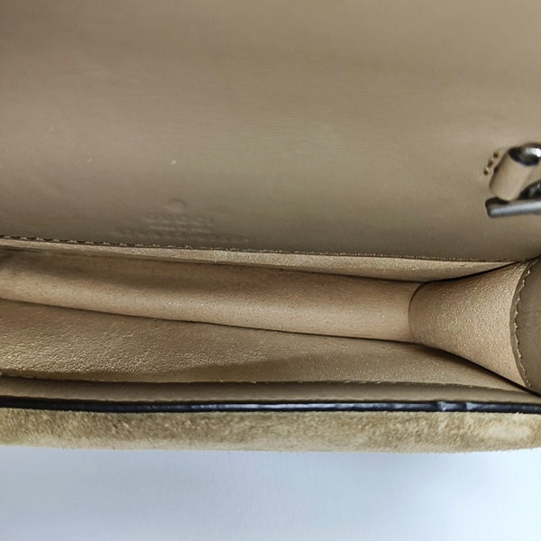 Dionysus Super Mini Monogram Coated Canvas Beige