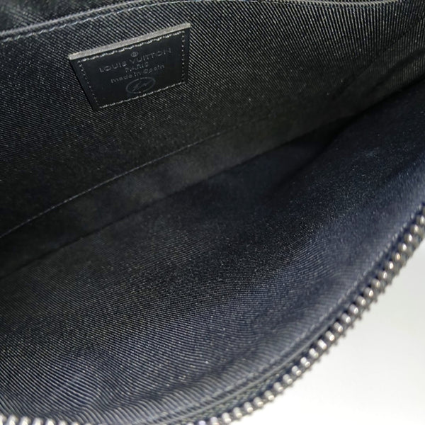Monogram Coated Canvas Clutch Black