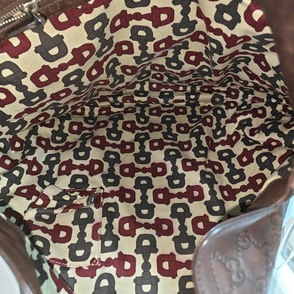 Monogram Calfskin Top Handle Bag Brown
