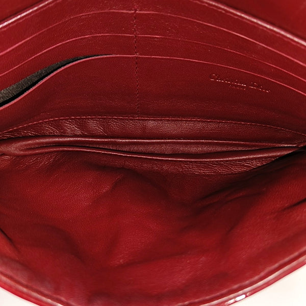 Lady Dior Cuero Charol Acolchado Rojo