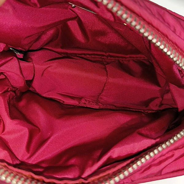 Quilted Fabric Clutch Red