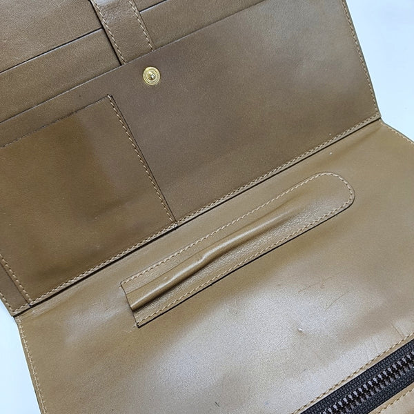 Coated Canvas Clutch Medium Brown