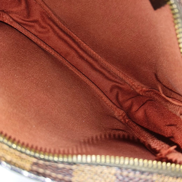 TROUSSE MAKE UP Damier Ebene Coated Canvas Brown